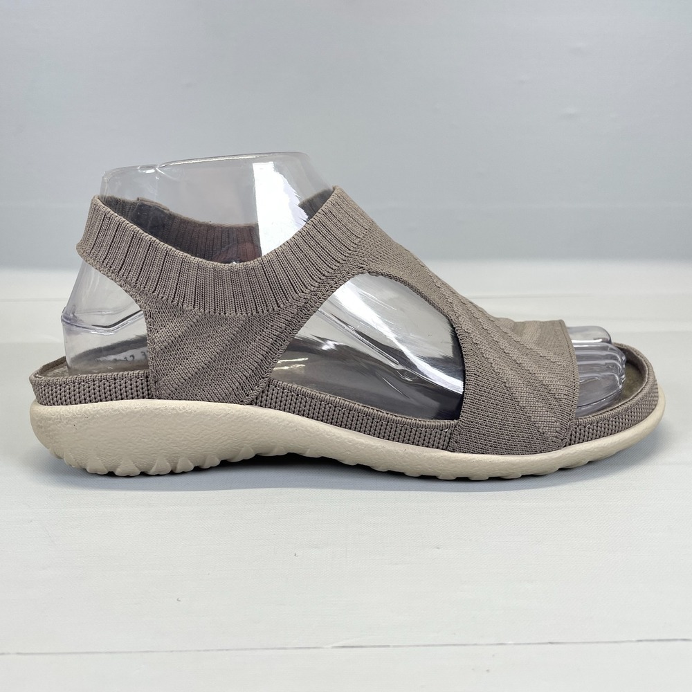 Naot Kawhia Knit Vegan Sandals Womens Size 37 US 6 Gray Stretch Wedge Shoes
